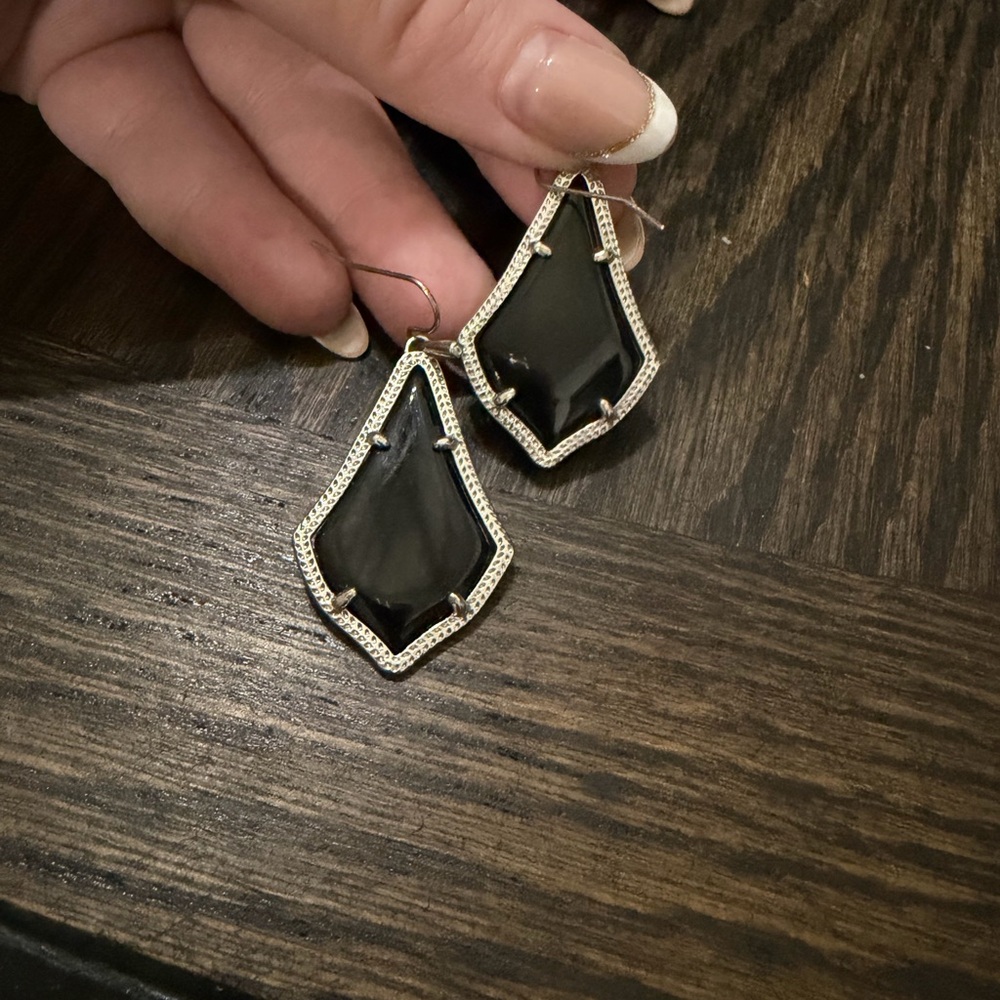 Kendra Scott Black and Silver Geometric Earrings